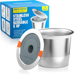 Load image into Gallery viewer, RETHONE K Cup Reusable Coffee Pods, Stainless Steel Reusable K Cups Coffee Filter Compatible for Keurig 1.0 &amp; 2.0 Coffee Makers BPA-Free Refillable Coffee Filters (1 Pack)