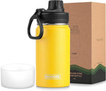 Load image into Gallery viewer, koodee Small Water Bottle for School-12 oz Stainless Steel Triple Wall Vacuum Insulated Wide Mouth Bottle with Leakproof Spout Lid (Yellow)