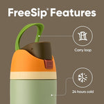 Load image into Gallery viewer, Owala FreeSip Insulated Stainless Steel Water Bottle with Straw, BPA-Free Sports Water Bottle, Great for Travel, 24 Oz, Camo Cool