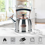 Load image into Gallery viewer, Tea Kettle Stainless Steel Teapot, Stainless Steel Teakettle for Stove Top with Heat Proof Ergonomic Handle 3.0 Quart