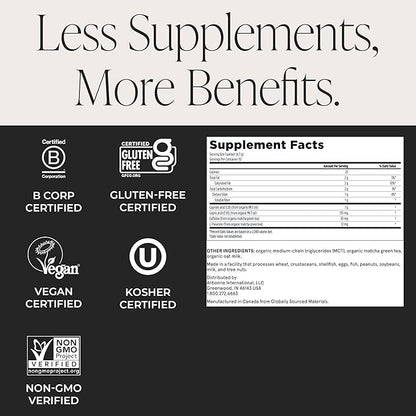 Arbonne Morning Matcha Green Tea Powder – Organic Japanese Matcha Powder with MCT Oil for Sustained Energy, Focus & Antioxidant Support – Vegan, Gluten-Free, Non-GMO – 30 Servings