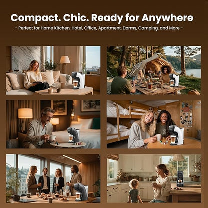 Warriors1 Single Serve Coffee Maker for Keurig K Cup, Espresso Machine for Nespresso Original, Dolce Gusto Pods, Ground Coffee, Cappuccino & Latte Coffee Machine, 20 Bar Espresso Maker, 3 Brew Sizes