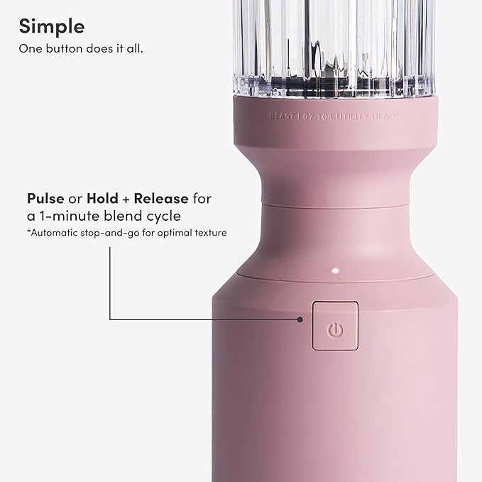 Beast Mighty 850 Plus | Premium Compact Personal Blender | Smoothies, Shakes, Dressings, Sauces | Blends Ice and Frozen Fruit | New XL Vessel | Extra Vessels, Lids and Straws | 850W (Lilac)