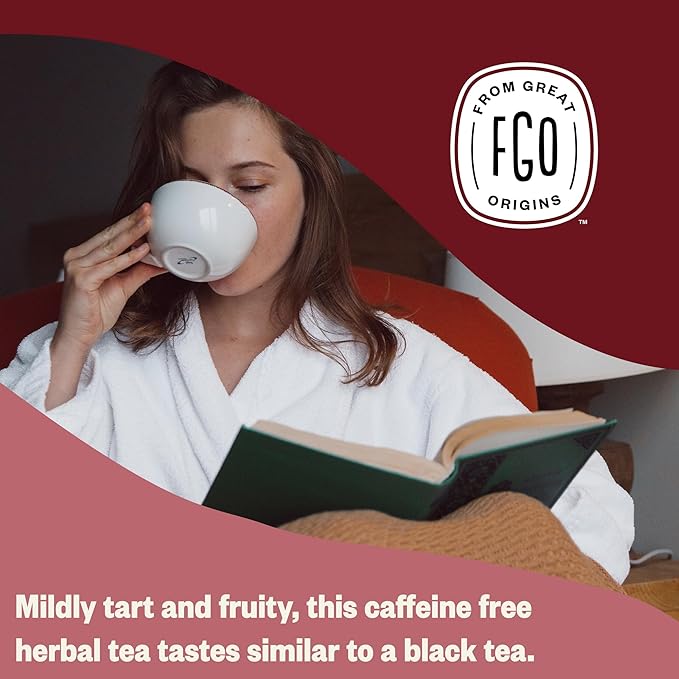 FGO Organic Red Raspberry Leaf Tea Bags, 100 Eco-Conscious Tea Bags, Caffeine Free, Imported from Germany, Reseable Bag, Packaging May Vary (Pack of 1)