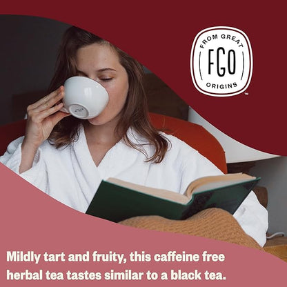 FGO Organic Red Raspberry Leaf Tea Bags, 100 Eco-Conscious Tea Bags, Caffeine Free, Imported from Germany, Reseable Bag, Packaging May Vary (Pack of 1)