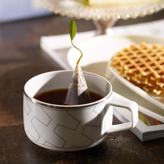 Tea Forte Assorted Black Tea Petite Presentation Box Tea Gift Set Sampler, 10 Count, 2 of Each Variety Individually Wrapped Handcrafted Pyramid Infuser Bags