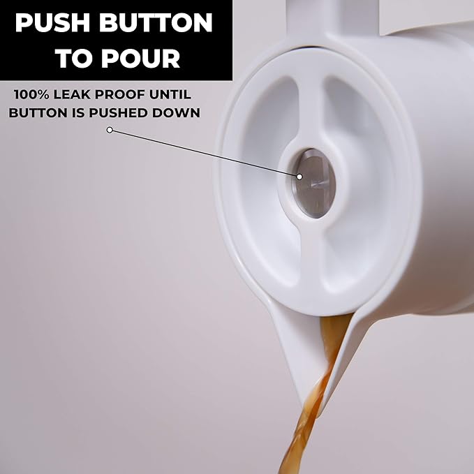 HASTINGS 68 Oz Pour Over Coffee Maker Set with Double Layer Reusable Stainless Steel Filter 8-Cup and Wood Handle - Dual Wall Heat Resistant Drip Coffee Brewer, Pour Over Coffee Dripper Carafe, White