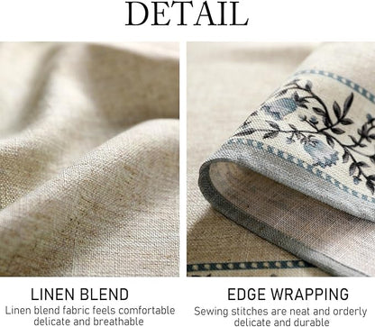 Designer Vintage Linen Elegant Small Square Tablecloth,Chinoiserie Floral Indoor Table Cloth,Wrinkle Resistant Decor Table Cover for Dining Thanksgiving Kitchen,55"*55"-Segerman B