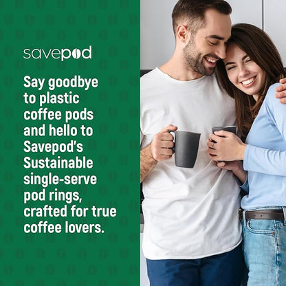 SavePod Coffee Pod Maker with Reusable Coffee Pods, Compatible with Keurig and K-Cup Coffee Machines, Smart, Easy to Use & Convenient (Black Ring)