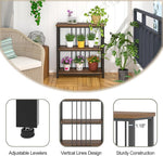 Load image into Gallery viewer, FOLUBAN Bookshelf, Small Modern 3 Tier Bookcase, Wood and Metal Standing Storage Book Shelves for Living Room, Office, Bedroom (Rustic Walnut)