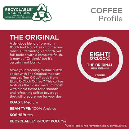 Eight O'Clock Coffee The Original, Keurig Single Serve K-Cup Pods, Medium Roast, 32 Count