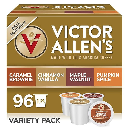 Victor Allen's Coffee Fall Harvest Variety Pack, Medium Roast, 96 Count, Single Serve Coffee Pods for Keurig K-Cup Brewers