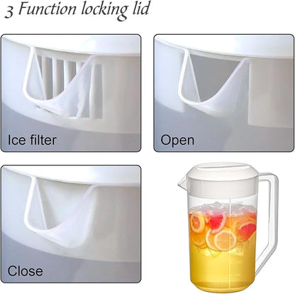 Amazing Abby - Kitchen Party - 4-Quart Plastic Pitcher (2-Pack), Unbreakable Water Pitcher with Lid, BPA-Free, Heat-Resistant, Dishwasher-Safe, Great for Both Iced and Hot Drinks, Indoors and Outdoors