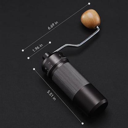 Manual Coffee Grinder by Suvykep — 7 Star Coffee Grinder Manual with 25g Capacity, CNC Stainless Steel Espresso Grinder with 55 Grind Settings — For Espresso, French Press, Pour Over (Grey)
