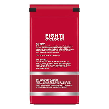 Eight O'Clock Coffee The Original Whole Bean Coffee, Medium Roast, 12 Ounce (Pack of 6) - Sweet, Fruity, Well Balanced