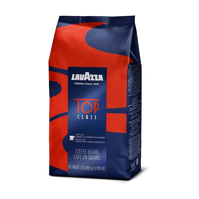 Lavazza Top Class Whole Bean Coffee Blend, Medium Espresso Roast Bag, 2.2 Pound (Pack of 1), Authentic Italian, Blended and roasted in Italy, Full bodied with smooth and balanced flavor