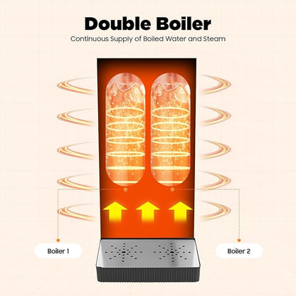 Commercial Steam Milk Foam Machine,8L Electric Commercial Milk Frother,Multi-Purpose Espresso Coffee Milk Foam Machine with LED Display for Espresso Coffee,Tea Shop,Dessert Shop,Milk (8L Silver)