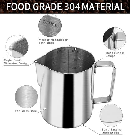 53.3mm Espresso Accessories Kit, 24PCS Coffee Tamper Set，Barista Kit, WDT Tool,stainlesss Frothing Pitcher, Stirrer, Tamper Mat, Latte Art Pen ， Coffee puck screen