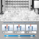 Load image into Gallery viewer, 140Lbs/24H Ice Maker Machine with 30Lbs Ice Capacity for Commercial &amp;Home use, 50Pcs Clear Ice Cubes per Round in 11-20Mins, Stainless Steel Under Counter Freestanding Ice Machine Maker