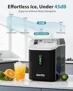 Load image into Gallery viewer, Aeitto Nugget Ice Maker Countertop, 42lbs/24H Ice Machine with 1.5L Water Tank, Rapid Ice Release in 6 Mins, Self-Cleaning Pebble Ice Maker with Basket and Scoop for Home Office RV and Party, Black
