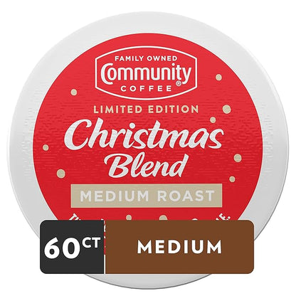 Community Coffee Christmas Blend, Medium Roast, 60 Count Coffee Pods, Compatible with Keurig K-Cup Brewers (10 count- Pack of 6)