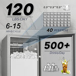 Load image into Gallery viewer, Commercial Under Counter Ice Maker Machine - 120 LBS/Day, Built in Installation, Auto-Clean,Reversible Door, Built 25LBS Ice Storage, Stainless Steel Ice Machine for Home &amp; Business Outdoor Use