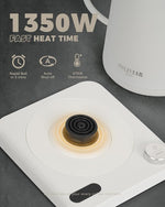 Load image into Gallery viewer, POLIVIAR Electric Gooseneck Kettle, 1350W Electric Tea Kettle Wood Pattern Handle, 34oz Pour Over Electric Kettle for Coffee &amp; Tea, 18/8 Stainless Steel Inner, Temperature Control &amp; Rapid Heating