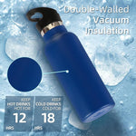 Load image into Gallery viewer, Volhoply 17oz Kids Insulated Water Bottle,Stainless Steel Water Bottles with Straw Lid,Reusable Metal Cups Water Bottle,Double Wall Vacuum Sports Water Flask Keep Hot &amp; Cold for School (Navy,1 Set)