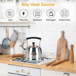 Load image into Gallery viewer, Tea Kettle Stainless Steel Teapot, Stainless Steel Teakettle for Stove Top with Heat Proof Ergonomic Handle 3.0 Quart