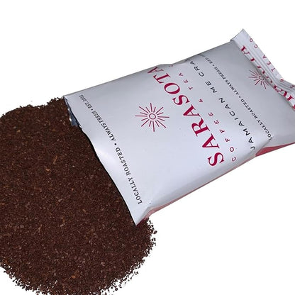 Sarasota Coffee Ground Packets | Gourmet Flavored Medium Roast Grounds Packs | Jamaican Me Crazy | Low Acid Mold Free Individual Single Pot Pouches for 12 Cup Coffee Maker | 2 Ounce Bags, 12 Count