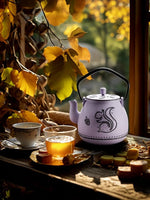 Load image into Gallery viewer, Toptier Teapot with Removable Infuser, Cast Iron Tea Kettle Stovetop Safe, Squirrel Design Tea Pot Coated with Enameled Interior for 32 Ounce (950 ml), Purple