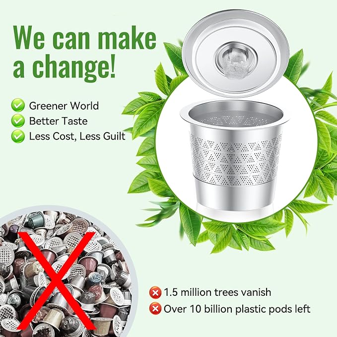 CAPMESSO Reusable K-Cups for Keurig: Upgraded Dual-Mesh Reusable Coffee Pods for Richer Coffee NO Grit - Universal Stainless Steel Coffee Filter for Keurig 1.0 Coffee Maker, Eco-Friendly (2 Pack)