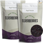 Load image into Gallery viewer, MagJo Dried Elderberries - 100% Wild crafted Dried Elder berries - 2lb Bulk - Non-Irradiated, Non-GMO, Whole Black Elderberry Immune Support - Raw Vegan Sambucus 2 Pack