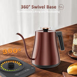 Load image into Gallery viewer, Smart Gooseneck Electric Kettle 1.0L with Temp Control and Keep Warm, 1000W Rapid Boil In 4 Min, Stainless Steel Kettle for Coffee/Tea, LED Display, Touch Control, Vintage Copper Color, BPA-Free