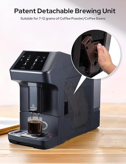 Automatic Coffee Machine Bean to Cup Espresso Maker with Self-Cleaning & Auto Shut-Off Adjustable Temperature/Cup Size for Latte/Cappuccino/Americano/Ground Coffee DIY for Home/Office/Coffee Lovers