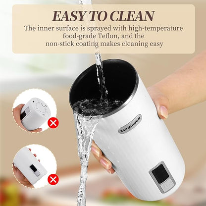 Milk Frother, 6-in-1 Electric Milk Frother and Steamer, 8.5oz/250ml Hot and Cold Foam Maker and Milk Warmer with Auto Shut-Off & Screen Display for Latte, Cappuccinos, Macchiato, Coffee (White)