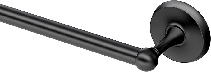 Gatco 5071MX Designer II Towel Bar, 18 Inch, Matte Black | Wall Mounted Towel Holder for Bathroom