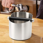 Load image into Gallery viewer, Coffee Knock Box, Espresso Knock Box Stainless Steel Espresso Machine Accessories with Removable Knock Bar and Non-Slip Base Coffee Grounds Container Bin, Large (Silver)