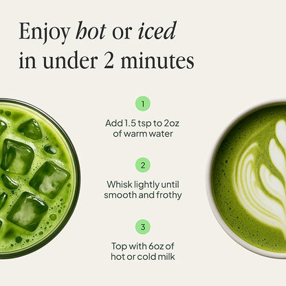 Morning Made Vanilla Flavored Ceremonial Grade Matcha Powder | 8.46oz (240g) Resealable Tin | 60 Servings Premium Japanese Green Tea | Sweetened with Organic Sugar | Rich in Antioxidants & Energy Boosting