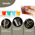 Load image into Gallery viewer, 500Counts 1OZ. Disposable Shot Glasses Hard Plastic Shot Cups Gold Glitter Mini Shot Glasses for Tequila, Jello Shots, Liquor, 1Ounce Small Cup for Sauce, Dips, Shot Cups for Party