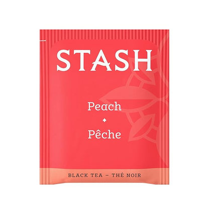 Stash Tea Peach Black Tea, Box of 100 Tea Bags (Packaging May Vary)
