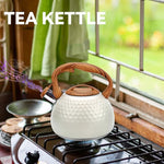 Load image into Gallery viewer, Tea pot, 3.2Qt Whistling Tea Kettle Stovetop, Convenient switch/heat-resistant handle, coffee, tea, milk teapots, Gas Electric Applicable (cream)