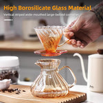 Load image into Gallery viewer, Bincoo Pour Over Coffee Maker Set,650ML Borosilicate Glass Carafe with Coffee Driper&amp;50pcs Paper Filter,Glass Coffee Maker for Home Café Restaurant(Champagne)