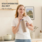 Load image into Gallery viewer, 30 oz Tumbler with Handle, Tumbler with Lid and Straw, Double Wall Vacuum Insulated Travel Mug Stainless Steel Tumbler for Hot and Cold, Cupholder Friendly (Mocha)