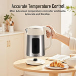 Load image into Gallery viewer, Mecity Electric Kettle 1.7L Touch Screen Temperature Control Water Boiler, No Plastic Contact with Water. 6 Presets For Tea and Coffee, 2 Hours Keep Warm, Cream &amp; Stainless Steel Color