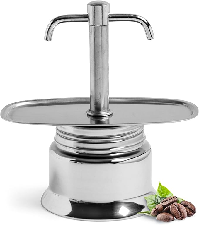 Kings County Tools Double Spout 2 Cup Coffee Maker - Stainless Steel Stovetop Espresso Maker - Italian Coffee Machine for Espresso, Cappuccino, and Mocha - Portable Brew Pot for Home or Camping