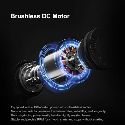 TIMEMORE Sculptor 064S Flat Burr Coffee Bean Grinder, Electric Espresso Grinder with Stepless Coarseness Adjustment, Suitable for Pour over, French Press, Cold Brew - Black