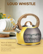 Load image into Gallery viewer, Stovetop Tea Kettle, 2.1 Quart Stove Top Whistling Tea Kettles,Water Teapot Induction Tea Kettle with Food Grade Stainless Steel and Silicone Anti-Hot Handle, Suitable for All Heat Sources