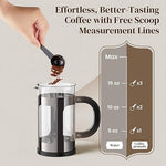 Load image into Gallery viewer, Veken French Press Coffee Maker 21oz 0.6 L, Heat Resistant Thickened Borosilicate Glass,Stainless Steel Brewer,Single Serve Small Pot, Cold Brew Cafetera Teapot for Kitchen Travel Camping, Dark Pewter