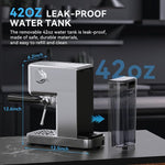Load image into Gallery viewer, Espresso Machine 20 Bar with Milk Frother, Stainless Steel Coffee Maker with 42 oz Removable Water Tank for Cappuccino, Latte&amp;Cold Brew, Home&amp;Office, Silver